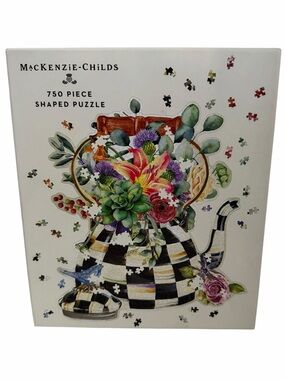MacKenzie-Childs Courtly Check Kettle 750 Piece Shaped Jigsaw Puzzle Multi-Color